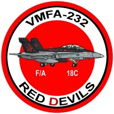FIGHTING COAT OF ARMS STICKER 232 SQUADRON VMFA 232 MARINE AIRCRAFT STICKER VZ115