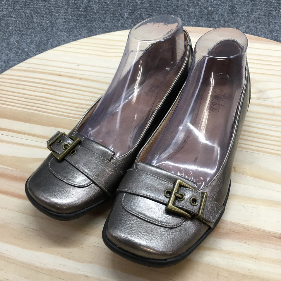 LifeStride Shoes Womens 10 M Decatur Slip On Gray Faux Leather Casual Comfort - Image 3 of 4