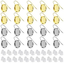 120Pcs 12mm Blank Bezel Earrings Setting,Earrings Wire Hooks Stud Earring Kit...