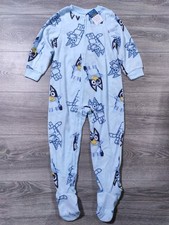 Bluey Pajamas Kids 4T Toddler Boys Girls Blanket Sleeper Full Zip PJs Gift