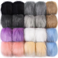 20 Pieces Faux Fur Pom Pom Balls Fluffy Pom Pom with Elastic Loop DIY