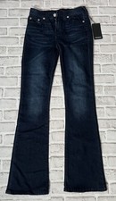 NWTS True Religion Becca High Rise Boot Cut Jeans Womens 25 Blue Denim Heather