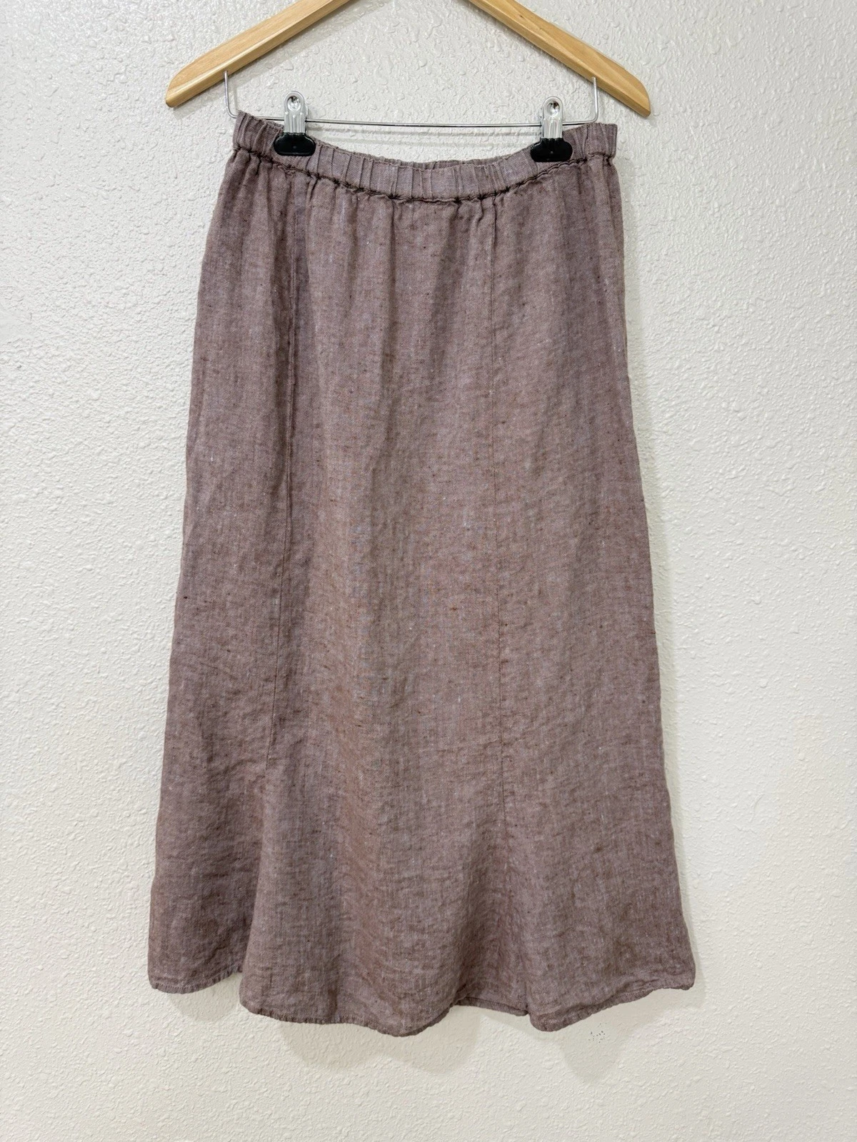 FLAX Linen Skirt Small Lagenlook Tulip Balloon Hem Elastic Waist Lithuania