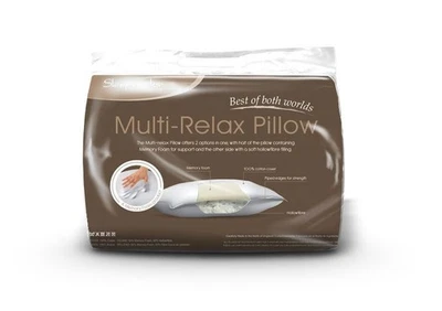 SLEEPWORKS Multi-Relax, zweilagiges Memory Foam & Hohlfaser Wendekissen 230 Fäden Baumwolle