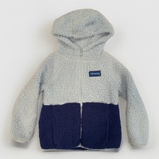 Xersion Blue Sherpa Jacket Girls XS 6-6X STRONG Full Zip Hood Pockets