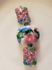 Gorgeous Lampwork Handmade Flower Beads D2 