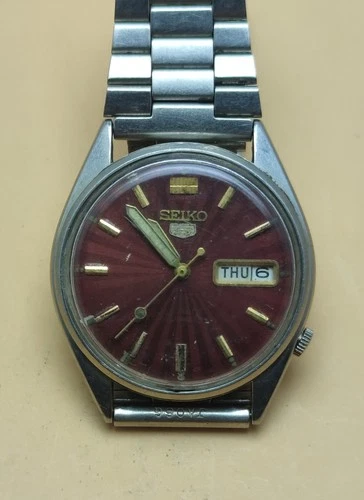 Vintage Seiko 5 Japan 6309 Automatic 17 Jewels Men's Wrist Watch for Parts