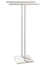 40.3 Inch Standing Towel Rack Bath Sheet Holder with Marble Design Base for B...