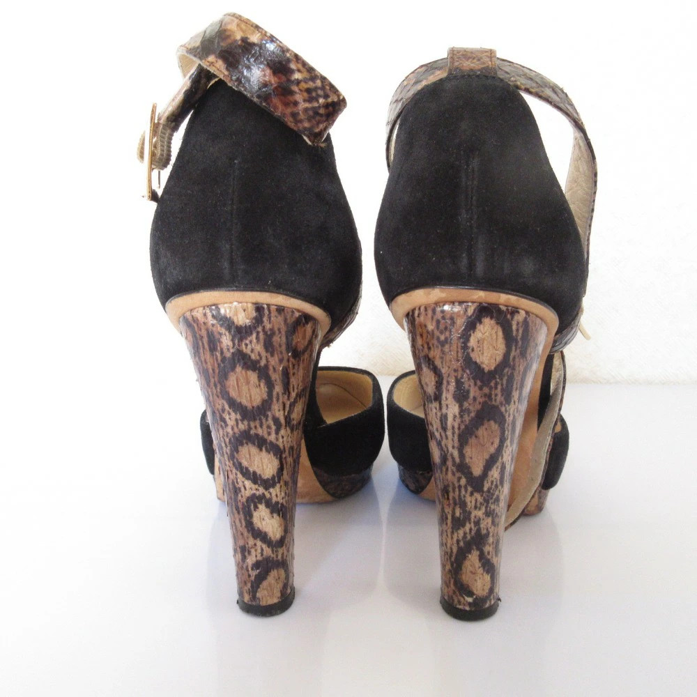 Jimmy Choo Python Pattern Heel Ankle Strap Pumps … - image 6
