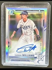 2021 Bowman Carson Williams Chrome Auto 1st Refractor RC /499 Rookie Autograph 