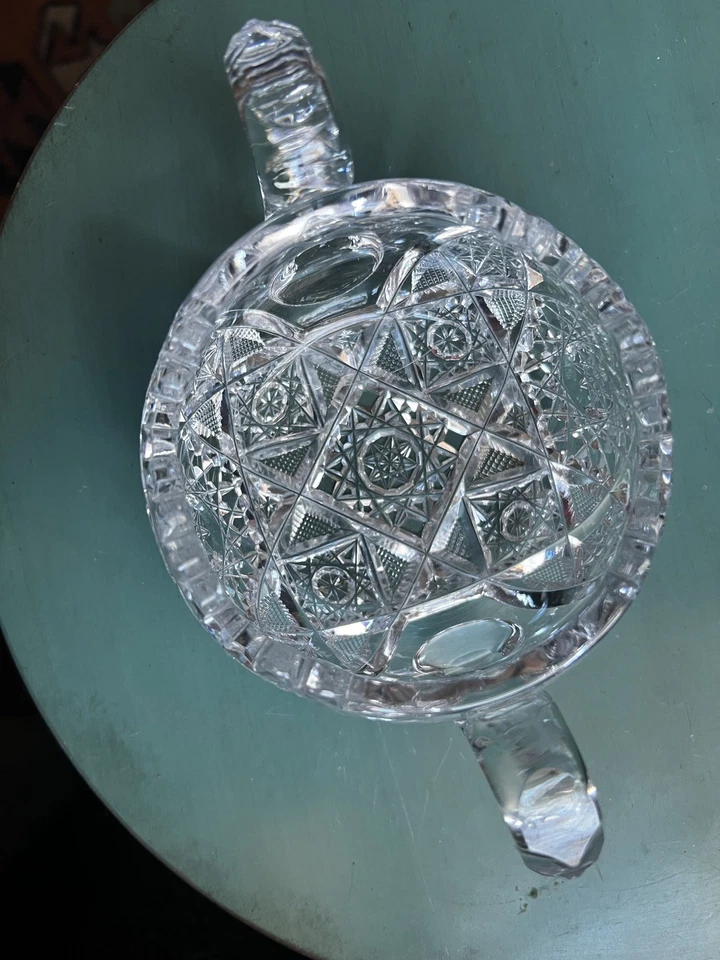 American Brilliant Period (c 1876-1917) Cuenco de azúcar de cristal cortado ~ Usado en excelente estado ~ REGALO DE ANFITRIÓN Foto 2 de 4