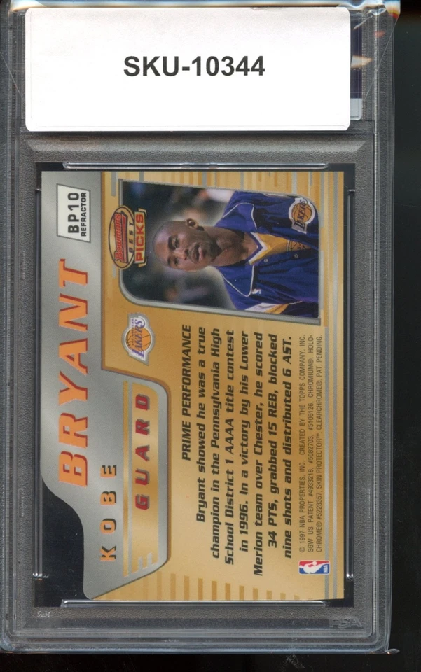 Bowman's Best PK 1996-97. Kobe Bryant - Rookie Refractor - PSA 8 casi nuevo-como nuevo Foto 2 de 2