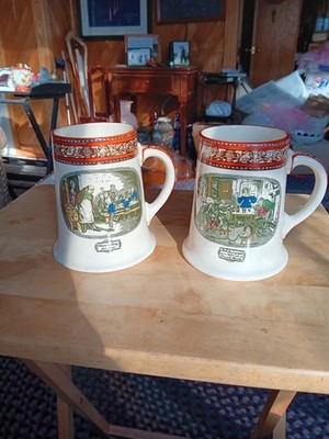 SET OF 2 ADAMS ENGLAND ILLUSTRATUONS FROM DICKENS STEIN MUGS. 991