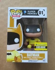 *** Batman Yellow EE Exclusive  Funko POP! #01 New Unopened Protector ***