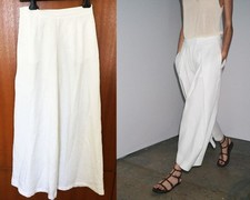 NWT ZARA WHITE PALAZZO WIDE LEG PLEATED TROUSERS, PANTS - XS-S