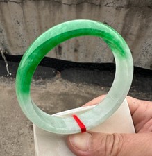 Certified Natural Grade AAA Ice Green Burmese Jade jadeite bracelet bangle 59MM