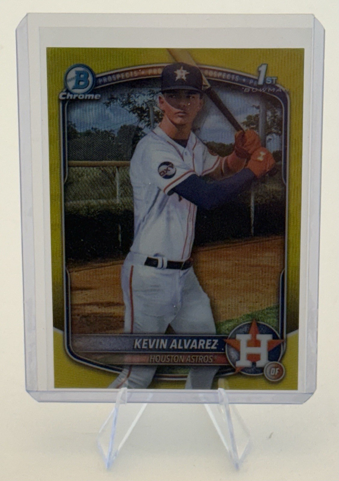 2025 Bowman Chrome - Prospects Kevin Alvarez, #BCP-227 Yellow Wave /75