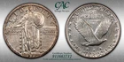 1917 D  Standing Liberty Silver Quarter Type 2 Nice Toning, CACG AU details
