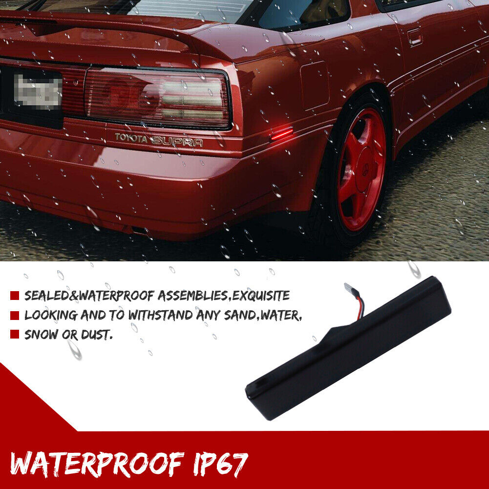 Smoked Lens Red Rear Side Marker Lights Lamps Set For 86-92 Smoked Lens Red Rear Side Marker Lights Lamps Set For 86-92