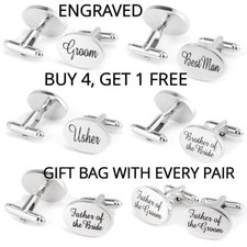 BEST SILVER mens wedding cufflinks cuff link for Groom best man usher page gift