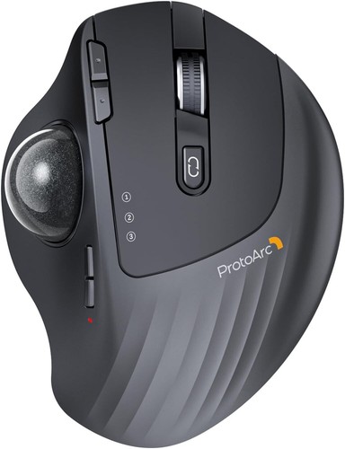 Modern Wireless Trackball Mouse - Ergonomic Design, Quiet Operation, Gray Ball - Picture 3 of 9