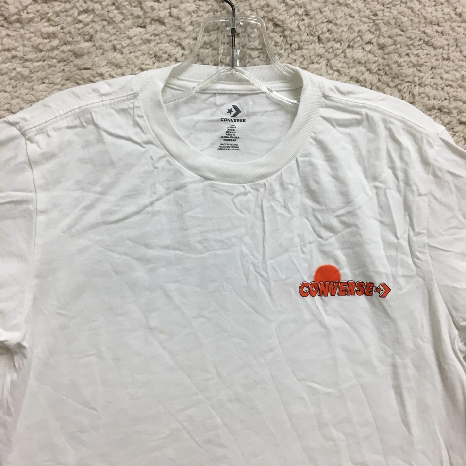 Camisa Converse Pequeña Adulto Blanca Montaña Gráfica Cuello Redondo Manga Corta Para Hombre S Foto 2 de 4