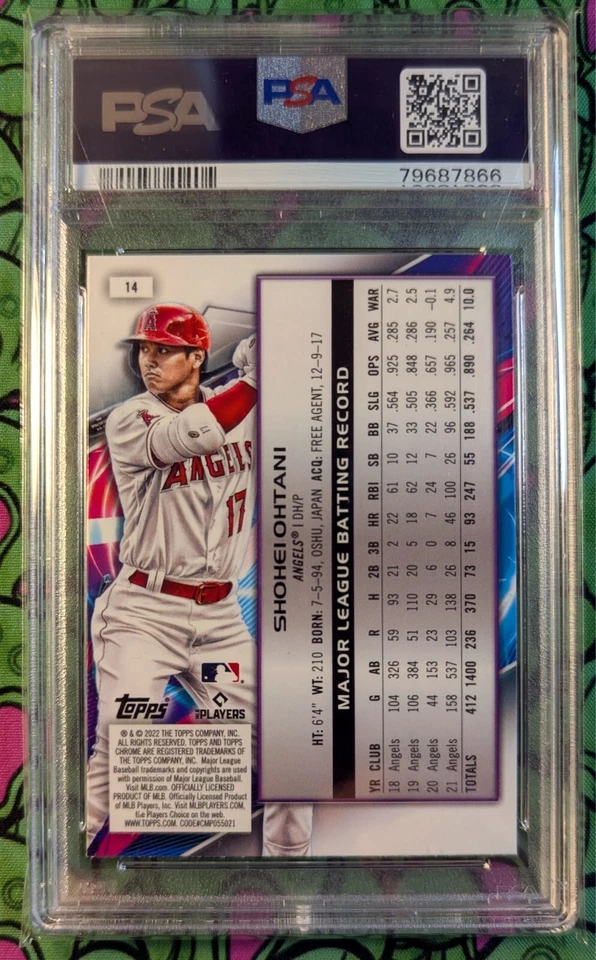 SHOHEI OHTANI 💎 PSA 10 GEM MINT ⚾ 2022 Topps Chrome Cosmic 14 - Image 2 of 2