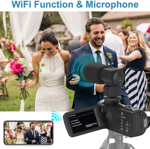 4K Camcorder Ultra HD Video Camera with Microphone Wide Angle Lens for youtube - Picture 2 of 6