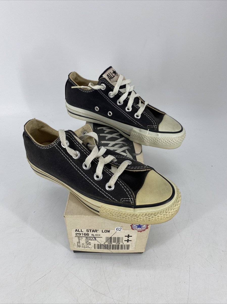 RARE Vintage Converse 29166 All Star Low Made in USA Black Youth