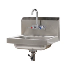 Advance Tabco 7-PS-67 Wall Mount Hand Sink 14" W x 10" Front/Back x 5" Deep Bowl