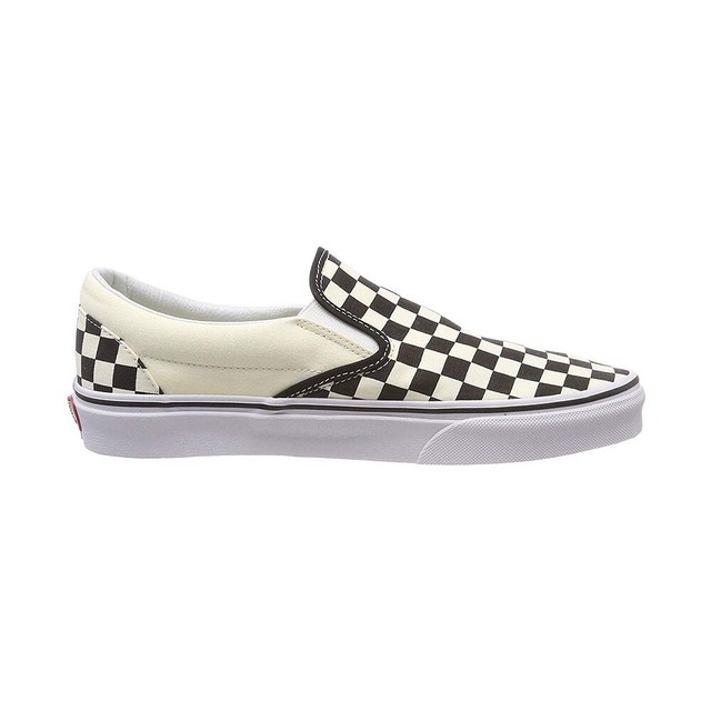 grey check slip on vans
