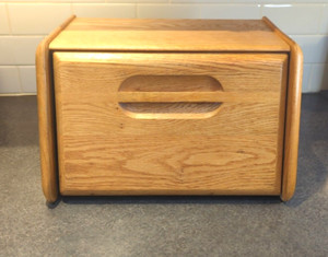 Wood Bread Box Heavy Duty Well Made Side-Opening 16"x10"x 10.5"