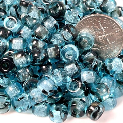 Pony Beads, 6mm, 2mm Hole, Transparent Blue Tortoise Shell, Glossu 50 ...