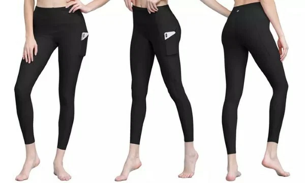 Active Queens Women's Tummy-Control Slimming Leggings - Black - Size: M