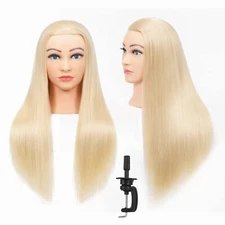 "New Cosmetology Mannequin Head 100% Like Human Hair Barber Training Super Long