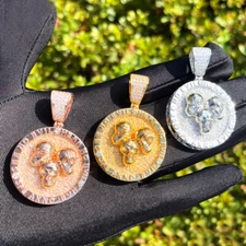 Abundance Skulls | See Here Speak No Evil Iced Blinged Out Hip Hop Pendant Chain