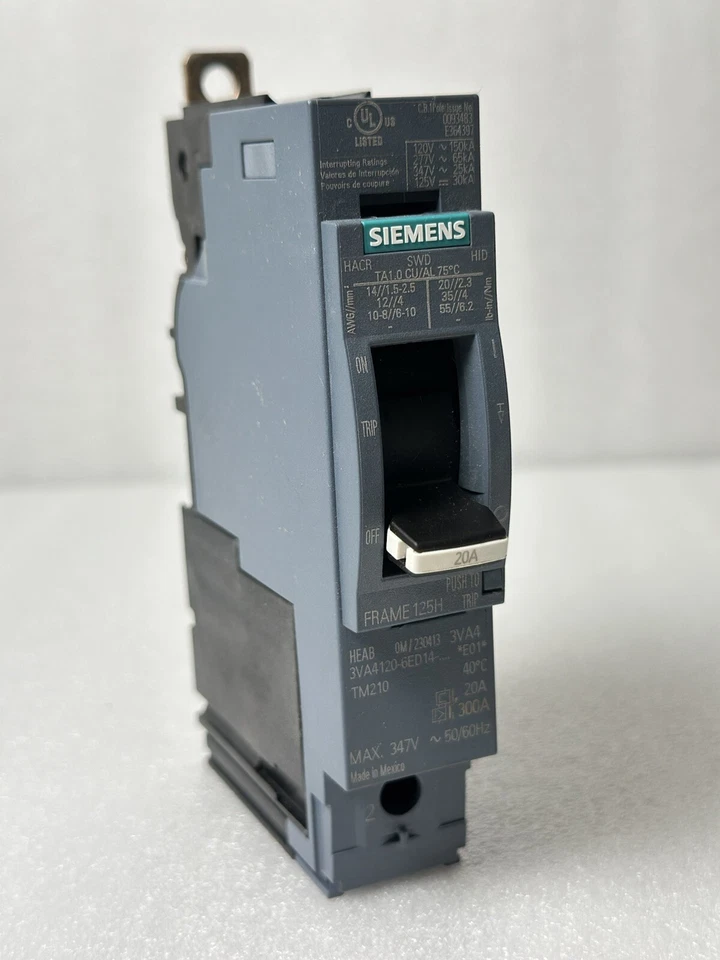 Siemens 3VA4120-6ED14-0AA0 20A 600V 1P Bolt On Circuit Breaker New Takeout - Image 3 of 4