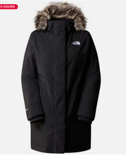 The North Face Women's Xl Arctic Parka Coat Black Silver Rrp £365