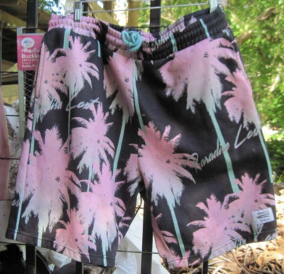 WeSC XXL Paradise Lost Pink Palm Trees Vice City Shorts Drawstring Waist Pockets