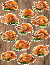 Thanksgiving Turkey Die Cut Stickers Set Notebook Laptop Waterbottle Sticker