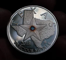2018 TEXAS Lone Star State cowboy horse rope 1oz 9999 Silver art bar round C1648