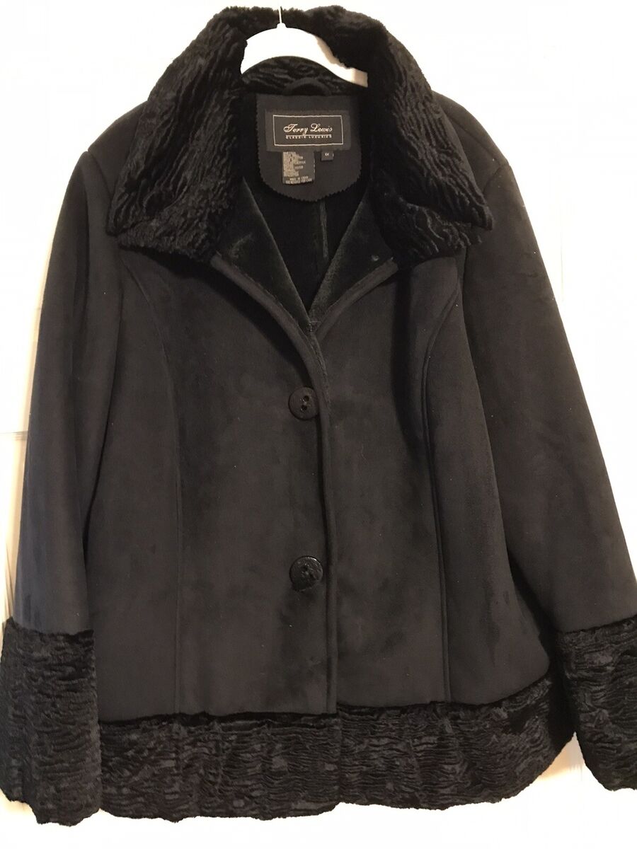 Vintage TERRY LEWIS CLASSIC LUXURIES FAUX FUR Trim COAT Vintage TERRY LEWIS CLASSIC LUXURIES FAUX FUR Trim COAT