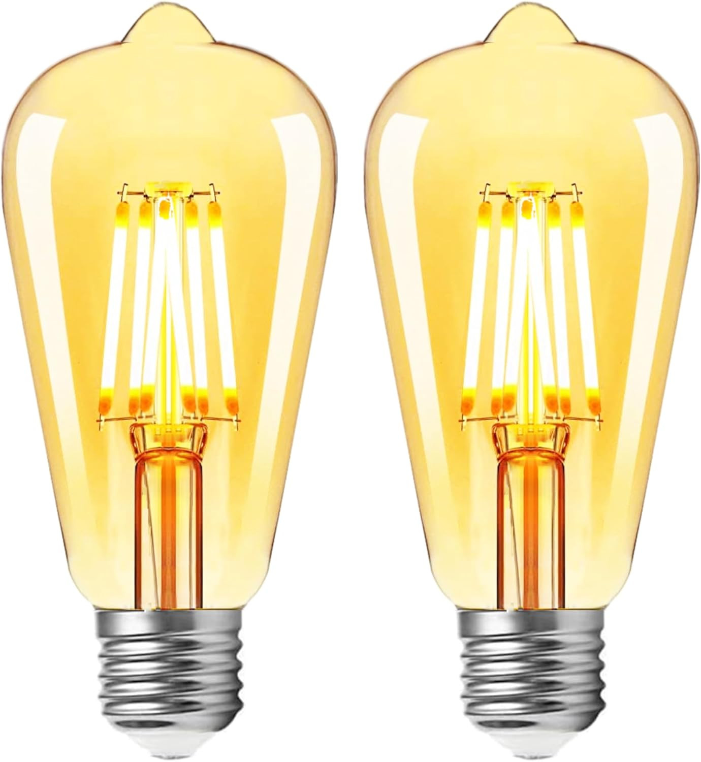 E27 Vintage Light Bulb,6W Led Equivalent 60W Bulbs,Antique Style,Retro Amber Scr