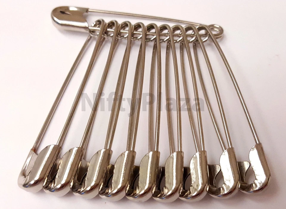 NiftyPlaza 1440 Extra Large Safety Pins 10 Gross Box Brand New Size 2" Crafting - Image 4 of 4