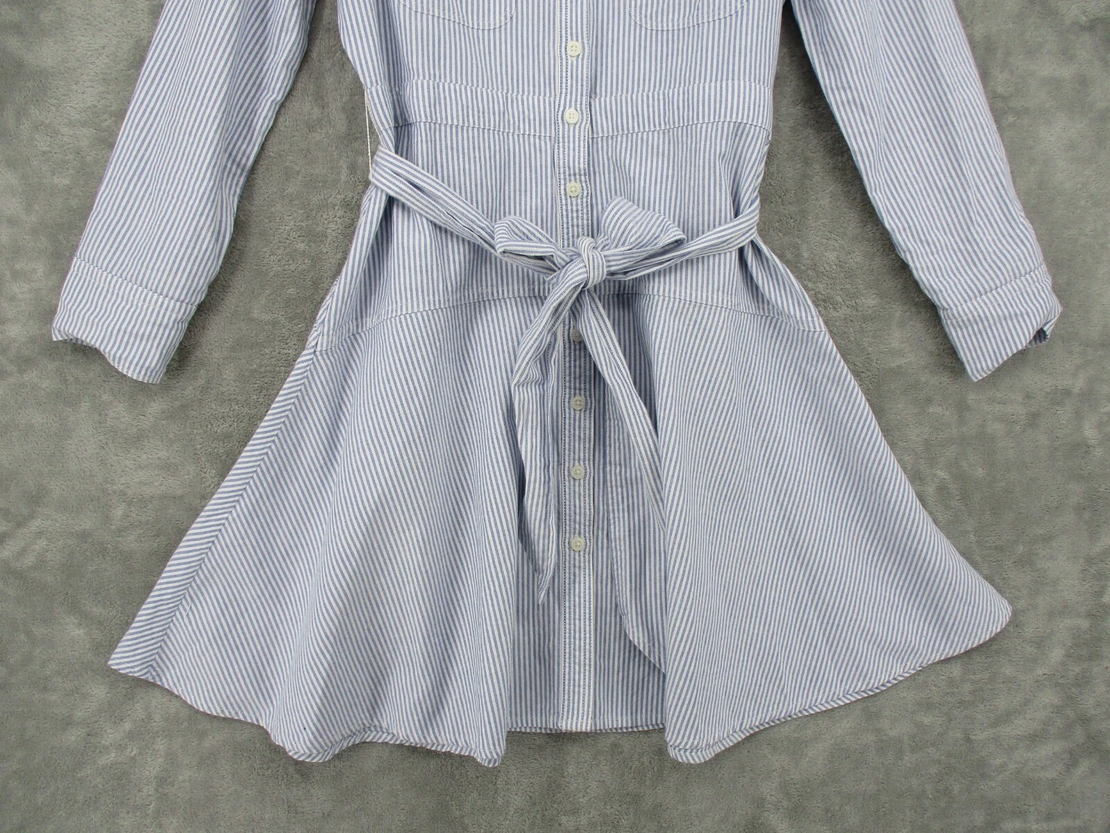 VETEMENTS J Crew Camicia Abito Donna 6 Petite Oxford Linea A Righe Nautica Cintura Preppy