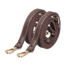 Leather Purse Straps 2Pcs - 51.2 Inch Adjustable Straps - Dark Brown Gold