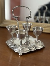 Antique EPNS Silver Plate 4 Egg Cup Holder Stand