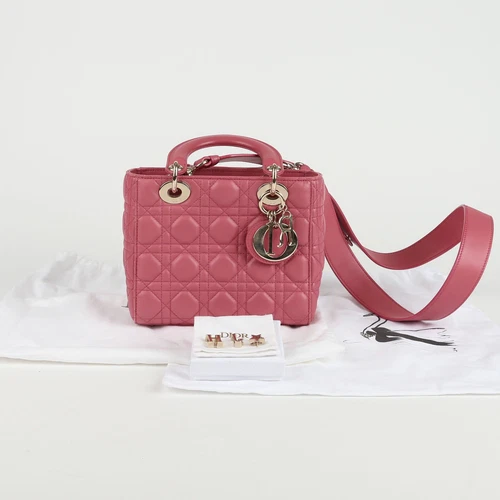Sac fourre tout et bandoulière Dior rose beige cannage agn Lady MY ABC M0538OCAL
