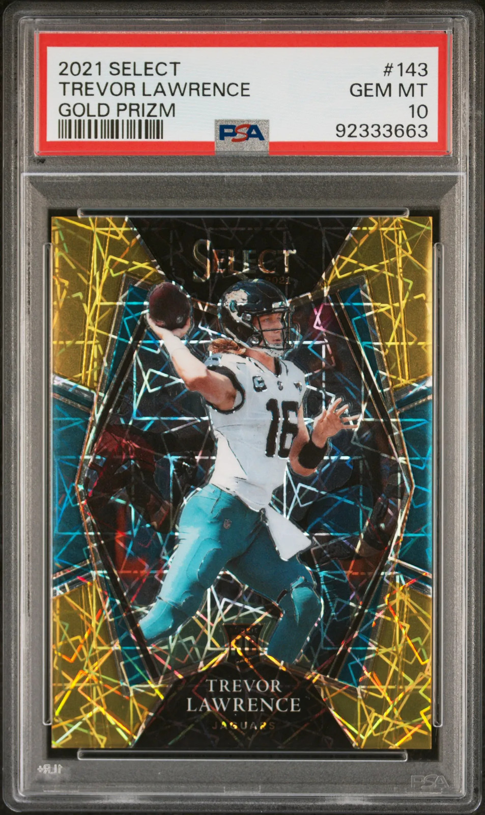 2021 Select Trevor Lawrence Gold Prizm 03/10 #143 PSA 10 Jacksonville Jaguars