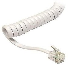 Cables Direct 5m Coiled RJ10 Telephone Handset Cable M-M White - 88BCD-105W
